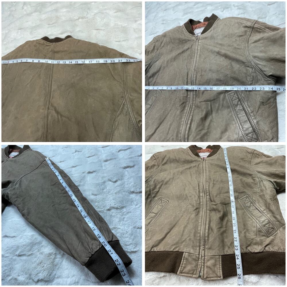 🔥VTG 90s Body Equip Suede Leather Distressed Rusty Bomber Jacket Men’s L- XL - Picture 15 of 16